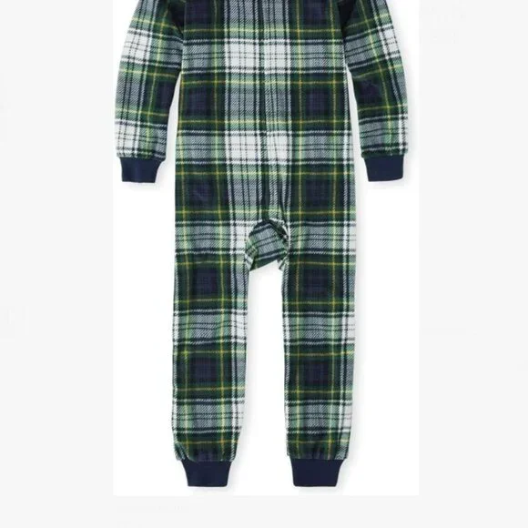 Children's Place Adult Buffalo Plaid Fleece One Piece Medium Pajama Set - Picture 2 of 11